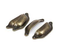 sourcing map Gabinete Cajón 98mm Longitud Carcasa Forma Perillas Tirador Manijas Bronce Tono 4Uds