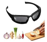 sourcing map Gafas de seguridad antidesgarros, antiempañamiento, para cocinar, picar, condimentar, asar (marcos grandes negros y lentes grises)