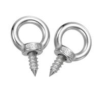 sourcing map Ganchos de ojo M8 x 20 mm, 2.1 x 1.3 x 1.3 pulgadas, pernos de ojo de acero inoxidable 304, ganchos de hamaca para colgar con ojos de tornillo, soporte de hamaca de yoga, paquete de 2