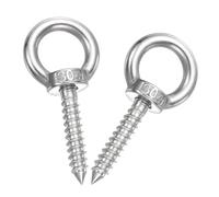 sourcing map Ganchos de ojo M8 x 40 mm, 3 x 1.3 x 1.3 pulgadas, pernos de ojo de acero inoxidable 304, ganchos de hamaca para colgar con ojos de tornillo, soporte de hamaca de yoga, paquete de 2