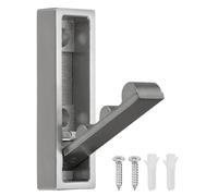 sourcing map Ganchos de pared plegables, de aleación de aluminio, resistentes, para colgar abrigos, toallas, sombreros, bolsas, rectangulares, color gris perla