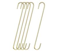 sourcing map Ganchos para colgar, 300 mm, de acero extralargo, para uso en interiores y exteriores, para jardín, baño, armario, taller, cocina, tono dorado, 5 unidades