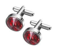 sourcing map Gemelos de cristal, gemelos redondos de cobre para hombre, para negocios, novio, boda, fiesta, cumpleaños, 1.5 cm, Cobre, Cristal