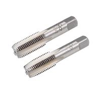 sourcing map Golpe de Mano Métrico de Paso de Rosca 4 Flautas Rectas, Herramientas de Aleación de Acero H2 1 Par M18x2