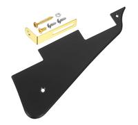 sourcing map Golpeador de guitarra LP de 1 capa, 2 agujeros, placa para arañazos con soporte cromado dorado para Les Standard Series, negro mate
