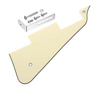 sourcing map Golpeador de guitarra LP de 3 capas, 2 agujeros, placa para arañazos con soporte cromado plateado para Les Standard Series, color amarillo cremoso