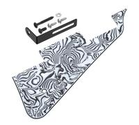 sourcing map Golpeador de guitarra LP de 4 capas, 2 agujeros, placa para arañazos con soporte cromado negro para la serie Les Standard, carcasa negra y blanca