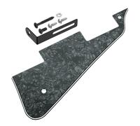 sourcing map Golpeador de guitarra LP de 4 capas, 2 agujeros, placa para arañazos con soporte cromado negro para la serie Les Standard, perla negra