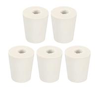 sourcing map Goma Cónico Tapón 17mm a 23mm con Agujero Prueba Tubos Tapones Tapón Blanco para Laboratorio Hogar 5uds