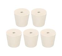 sourcing map Goma Cónico Tapón 25mm a 33mm con 8mm Agujero Prueba Tubos Tapones Tapón Blanco para Laboratorio Hogar 5uds