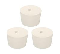 sourcing map Goma Cónico Tapón 43mm a 50mm con Agujero Prueba Tubos Tapones Tapón Blanco para Laboratorio Hogar 3uds