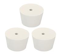 sourcing map Goma Cónico Tapón 45mm a 56mm con Agujero Prueba Tubos Tapones Tapón Blanco para Laboratorio Hogar 3uds