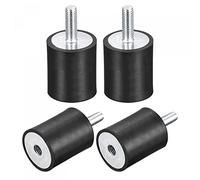 sourcing map Goma Monturas 4uds M6 Macho/Hembra Vibración Aislador Amortiguador D25mmxH30mm