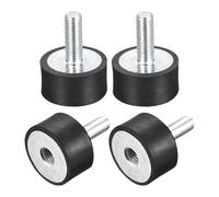 sourcing map Goma Monturas 4uds M8 Macho/Hembra Vibración Aislador Amortiguador D30mmxH15mm