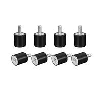 sourcing map Goma Monturas 8 Piezas M4 Macho/Hembra Vibración Aislador Impacto Absorbedor D15mmxH15mm