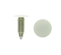 sourcing map 100Uds 8mmx8mm Agujero Cuadrado Grapas Plástico Beige Coche paragolpes Remaches 17mmx27mm
