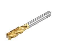 sourcing map Grifo roscado de flauta en espiral M12 x 1,25, HSS métrico (acero de alta velocidad), rosca de máquina chapada en titanio, 4 flautas, herramienta de roscado H2 Tolerancia