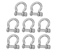 sourcing map Grillete de rosca, anillo en D de aleación de zinc de 8,5 mm, tipo U, conexión de tornillo para llavero, llavero, pulsera, cuero, manualidades, paquete de 8, gris plateado