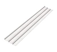 sourcing map Guía de montaje de aluminio con ranura DIN 500 mm de largo, 35 mm de ancho, 7,5 mm de alto, tono plateado, paquete de 3