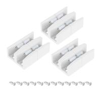 sourcing map Guía inferior para puerta de ducha corrediza para puerta de ducha de vidrio sin marco de 1,27 cm, 3 piezas de puerta de ducha de 47 mm de ancho, guía deslizante de límite de doble pista