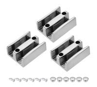 Sourcing Map Guía Inferior para Puerta de Ducha Corrediza sin Marco de 1,27 cm, 3 Piezas de 47 mm de Ancho, Guía Deslizante de Límite de Doble Pista