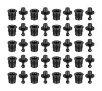 sourcing map Guías de parrilla de altavoz de plástico negro tipo caja de marco de fijación de cuerpo hebilla de cierre a presión de 6 mm x 10 mm para piezas de altavoces, accesorios, 20 pares
