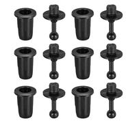 sourcing map Guías de parrilla de altavoz de plástico negro tipo caja de marco de fijación de cuerpo hebilla de cierre a presión de 6 mm x 10 mm para piezas de altavoces, accesorios, 6 pares