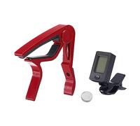 sourcing map Guitar Capo Cuadrado Afinador Multifuncional para Acústica Guitarra, Eléctrica Guitarra, Bajo Rojo Tono Cambiador Clip 1 Juego