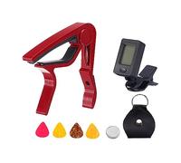 sourcing map Guitar Capo Cuadrado Clip Afinador Multifuncional para Acústica Guitarra, Eléctrica Guitarra, Bajo Rojo Tono Cambiador Clip 1 Juego