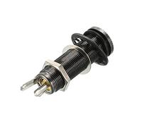 sourcing map Guitarra bajo 1/4 "estéreo mono barril Jack entrada salida cilindro enchufe luz negro para guitarra eléctrica bajo