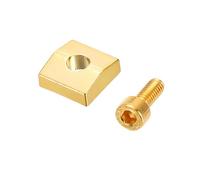 sourcing map Guitarra Bloqueo Tuerca Abrazadera y Tornillos Metal Guitarra Cuerda Bloque Tuerca Accesorios Oro para Trémolo Puente 3uds