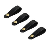 sourcing map Guitarra Cabezal Correas, Guitarra Cuero Cuello Adaptador Correas Lazo Negro para Guitarra, Paquete de 4
