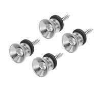 sourcing map Guitarra Correa Botón Hebilla Bloqueo Metal Pequeño Extremo Pasadores Juegos Plata con Fieltro Arandela para Guitarra Bajo, 4 Juego