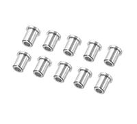 sourcing map Guitarra Cuerda Férrulas A Través Cuerpo 1/8" Plateado Tono para Eléctrica Guitarra 12uds