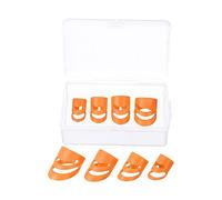 sourcing map Guitarra Dedo Púas XL L M S Tamaño Naranja con Almacenamiento Caja para Guitarra Bajo Ukelele Paquete de 4