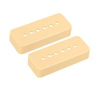 sourcing map Guitarra Pastilla Cubierta 52mm Polo P90 Doble Bobina Pastilla Plástico Cerrado Carcasa para Eléctrica Guitarra Crema 2 Paquetes