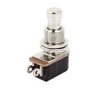 sourcing map Guitarra Pedal 2 Pines Spst Momentáneo Efectos Pisar Muy Fuerte de Pedal de Metal Interruptor de Pie de Botón