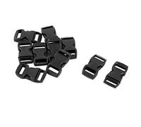sourcing map Hebilla de cierre rápido de plástico lateral hebillas correa de cinta 10 mm de ancho negro 10pcs