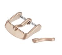sourcing map Hebilla de repuesto de correa de reloj de acero inoxidable de 16 mm, hebillas PVD mate con 2 lengüetas, oro rosa