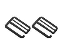 sourcing map Hebillas de cincha de gancho en G, cierres ajustables planos de triple deslizamiento, hebilla deslizante para mochila, equipaje, correa de cinturón, Negro, 50mm