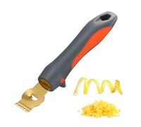 sourcing map Herramienta para rallar limones, rallador de cítricos de acero inoxidable con cuchillo de canal, mango antideslizante, rallador de corteza afilada, pelador de naranja para cóctel