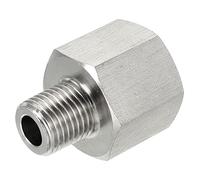 sourcing map Hex Reductor Buje, 1/4 PT Macho a 1/2 PT Hembra Inoxidable Acero Tubo Accesorio Reductor Adaptador