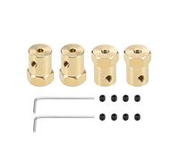 sourcing map Hexagonal Acoplador 3mm Diámetro Motor Hexagonal Latón Eje Acoplamiento Conector para Coche Ruedas Neumáticos Eje Motor 4uds