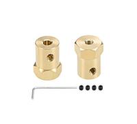 sourcing map Hexagonal Acoplador 4mm Diámetro Motor Hexagonal Latón Eje Acoplamiento Flexible Conector para Coche Ruedas Neumáticos Eje Motor 2uds