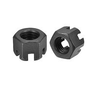 sourcing map Hexagonal Ranura Tuercas Carbono Acero Hexagonal Tuercas M12x1.75mm