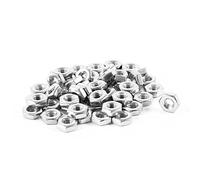 sourcing map Hexagonales Tuercas, 8# -32 UNC 304 Inoxidable Acero Rosca Hexágono Tuerca 50uds