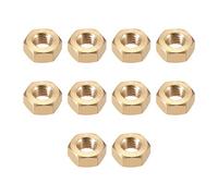 sourcing map Hexagonales Tuercas, M8x1.25mm Métrica Gruesa Rosca Hexagonal Tuerca, Latón, Paquete de 10