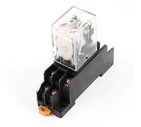 sourcing map HH52PL AC110/120V Relé Eléctrico Electromagnética Bobina 8 Pines DPDT Carril DIN de 35mm