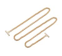 sourcing map Hierro Plano Cadena Correa, 51" Bolso Cadenas Accesorios Monedero Cadena Correas con Alternar Cierres para Bandolera Bolsos Cruz Cuerpo Bricolaje, Dorado Tono