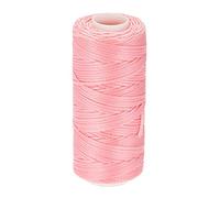 sourcing map Hilo de coser de cuero de 55 yardas 150D/1 mm de poliéster encerado cuerda para coser manual (rosa)